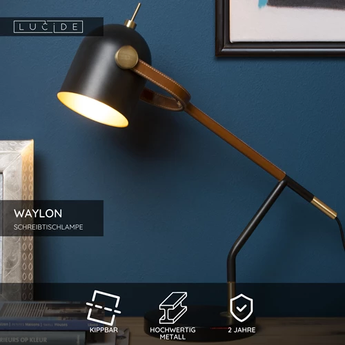 Lucide WAYLON - Schreibtischlampe - 1xE27 - Schwarz - USP